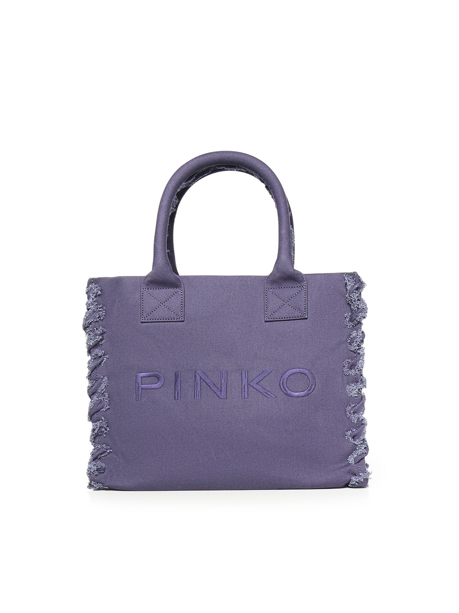 Borsa shopper Beach in canvas con logo 106673 A3A4J05 PINKO 
