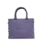 Borsa shopper Beach in canvas con logo 106673 A3A4J05 PINKO 