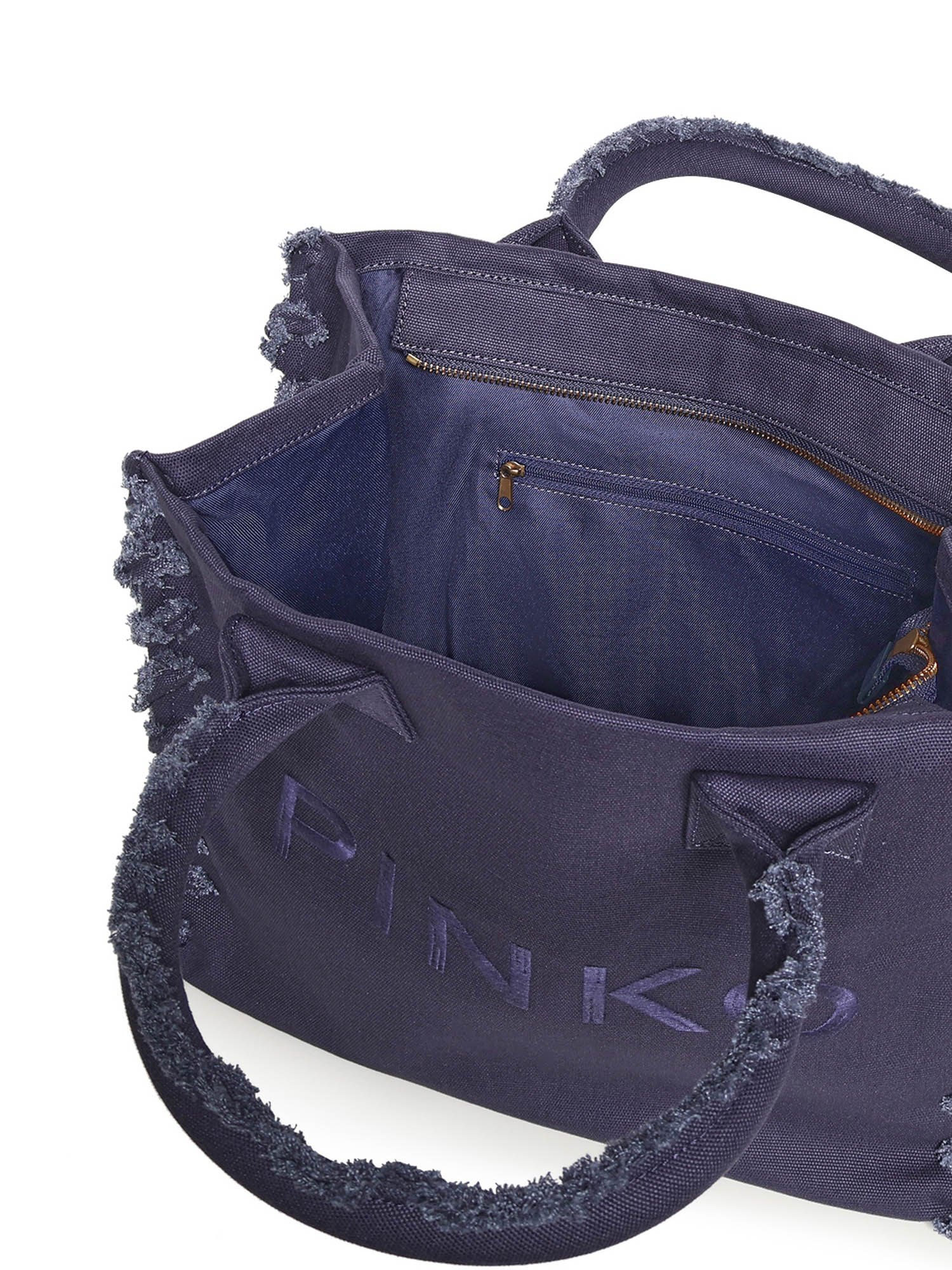 Borsa shopper Beach in canvas con logo 106673 A3A4J05 PINKO 