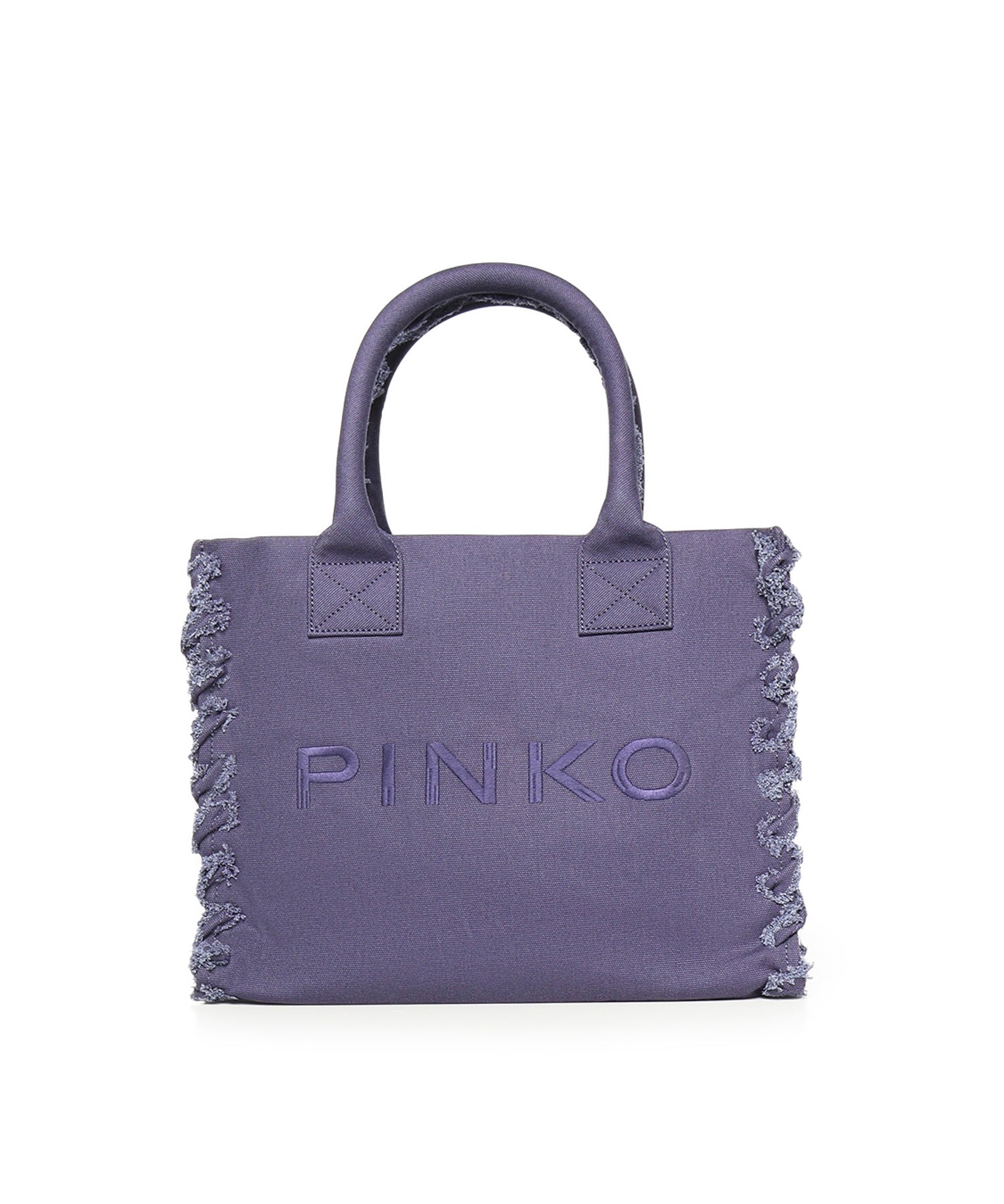 Borsa shopper Beach in canvas con logo 106673 A3A4J05 PINKO 