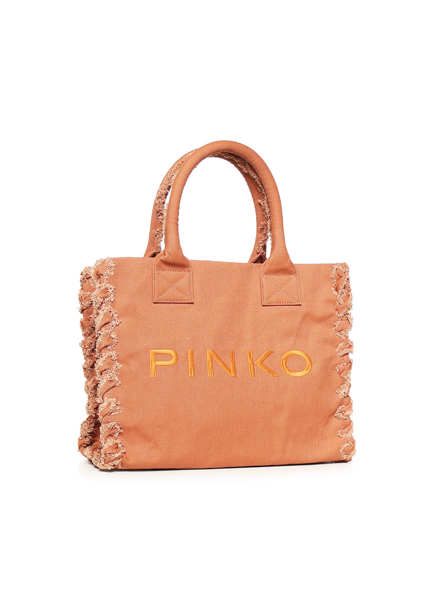 Borsa shopper Beach in canvas con logo 106673 A3A4L08 PINKO 