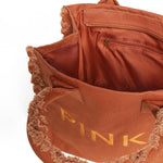 Borsa shopper Beach in canvas con logo 106673 A3A4L08 PINKO 
