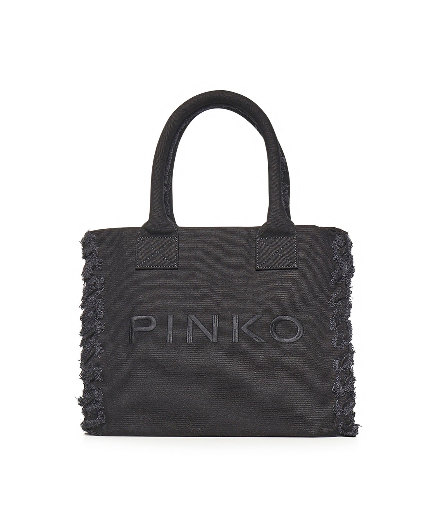 Borsa shopper Beach in canvas con logo 106673 A3A4Z99 PINKO 