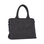Borsa shopper Beach in canvas con logo 106673 A3A4Z99 PINKO 