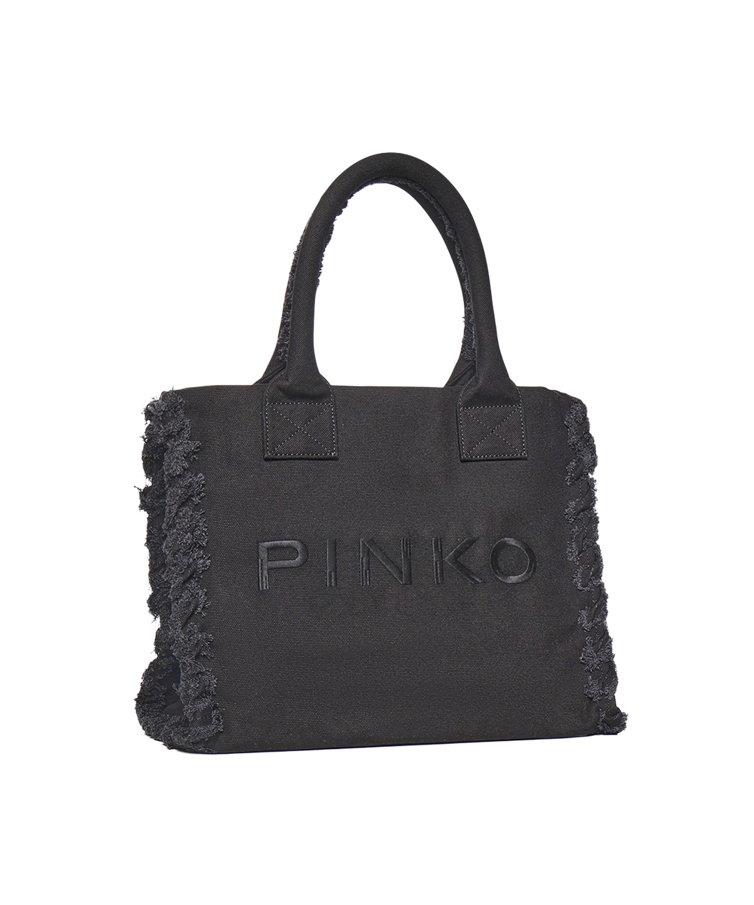 Borsa shopper Beach in canvas con logo 106673 A3A4Z99 PINKO 