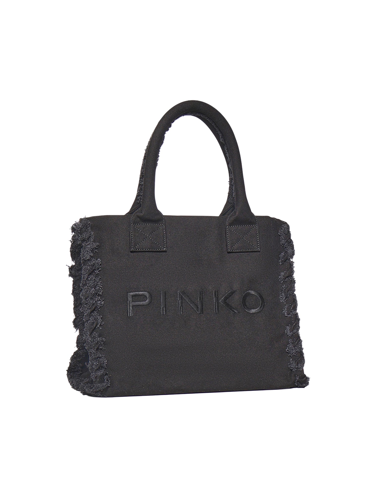 Borsa shopper Beach in canvas con logo 106673 A3A4Z99 PINKO 