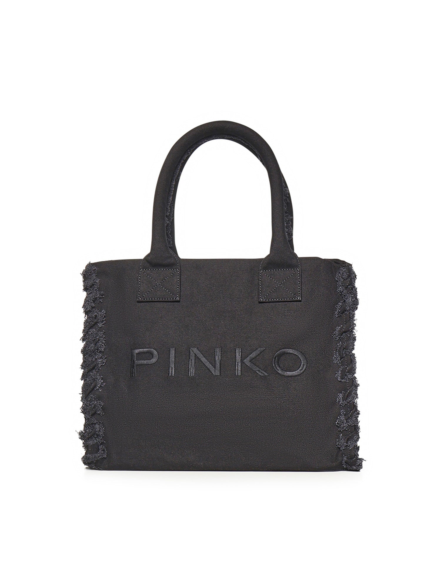 Borsa shopper Beach in canvas con logo 106673 A3A4Z99 PINKO 