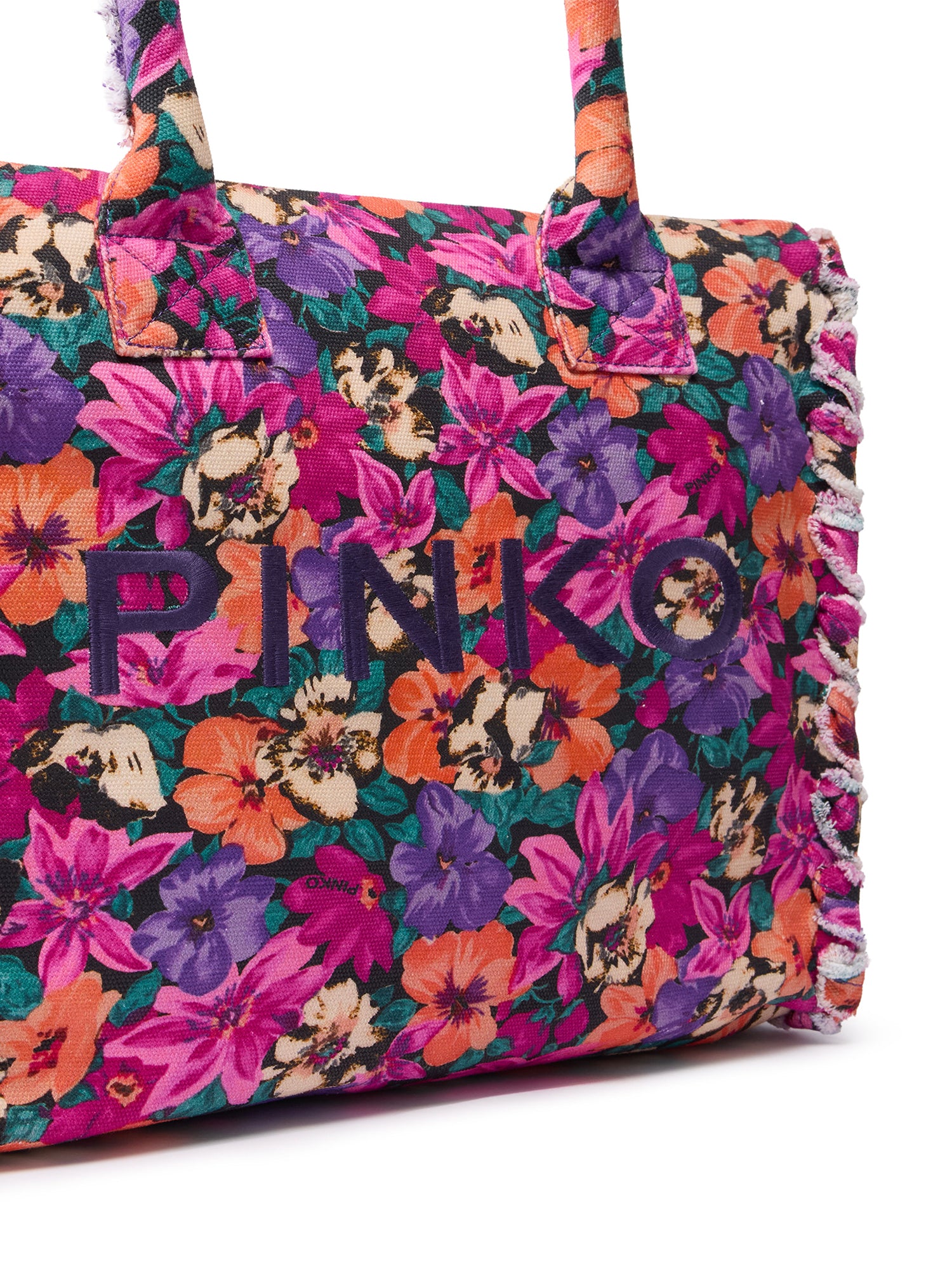 Borsa shopper in cotone con logo 106673 A3B5YA2Q PINKO 