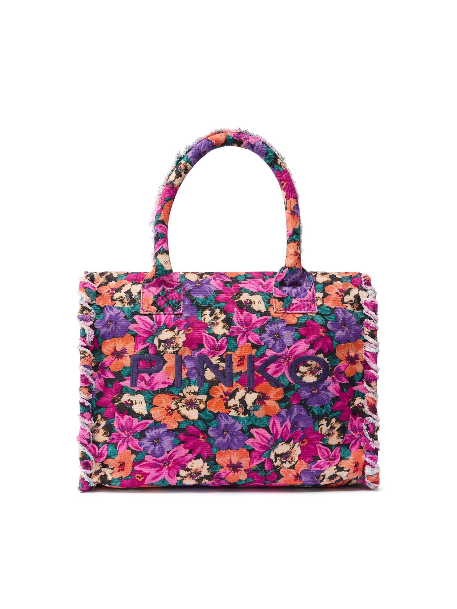 Borsa shopper in cotone con logo 106673 A3B5YA2Q PINKO 