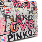 Borsa shopper in cotone con logo<BR/> 106673 A3B6ZW0Q PINKO 