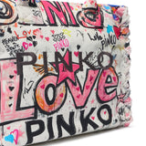 Borsa shopper in cotone con logo<BR/> 106673 A3B6ZW0Q PINKO 