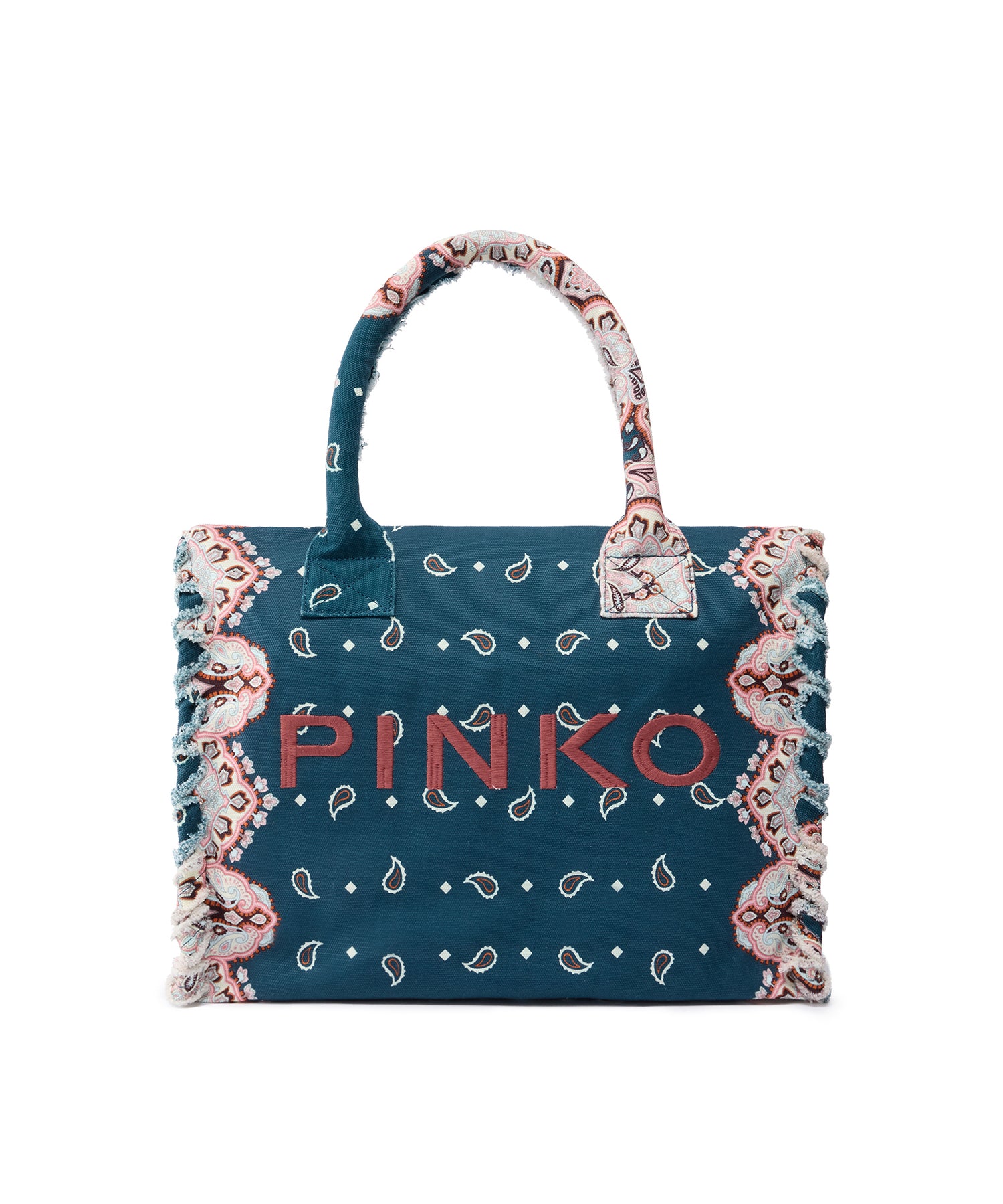 Borsa shopper in cotone con logo 106673 A3B7GA0Q PINKO 