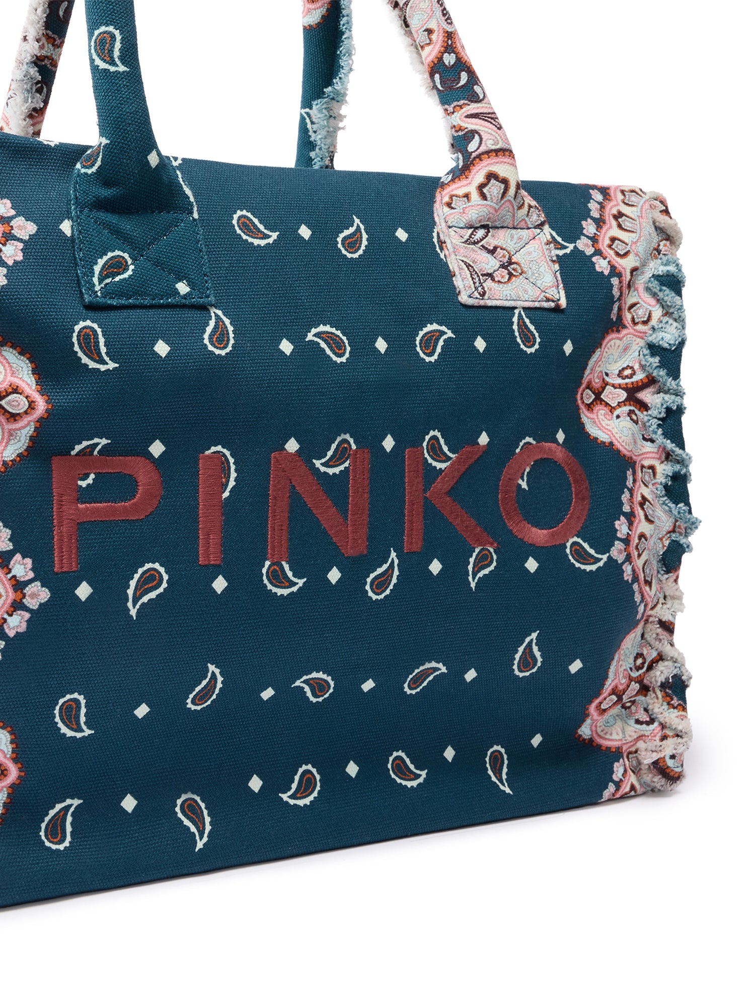 Borsa shopper in cotone con logo 106673 A3B7GA0Q PINKO 