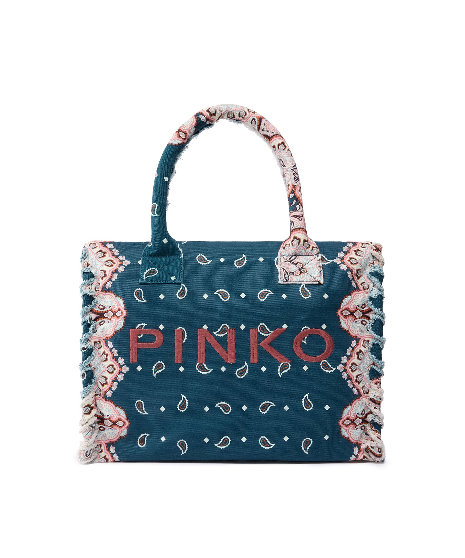 Borsa shopper in cotone con logo 106673 A3B7GA0Q PINKO 