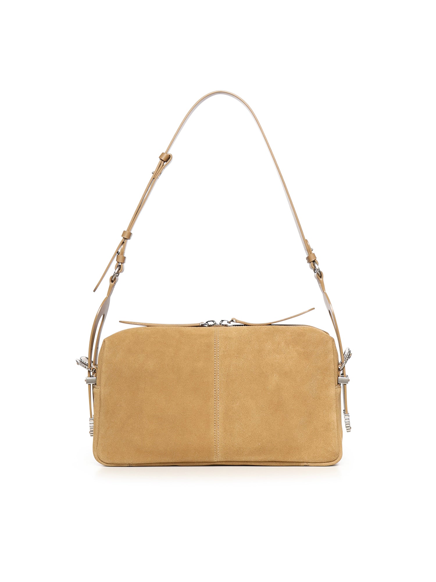 Borsa a spalla media Keeper Bag in suede 106676 A0F6L22O PINKO 