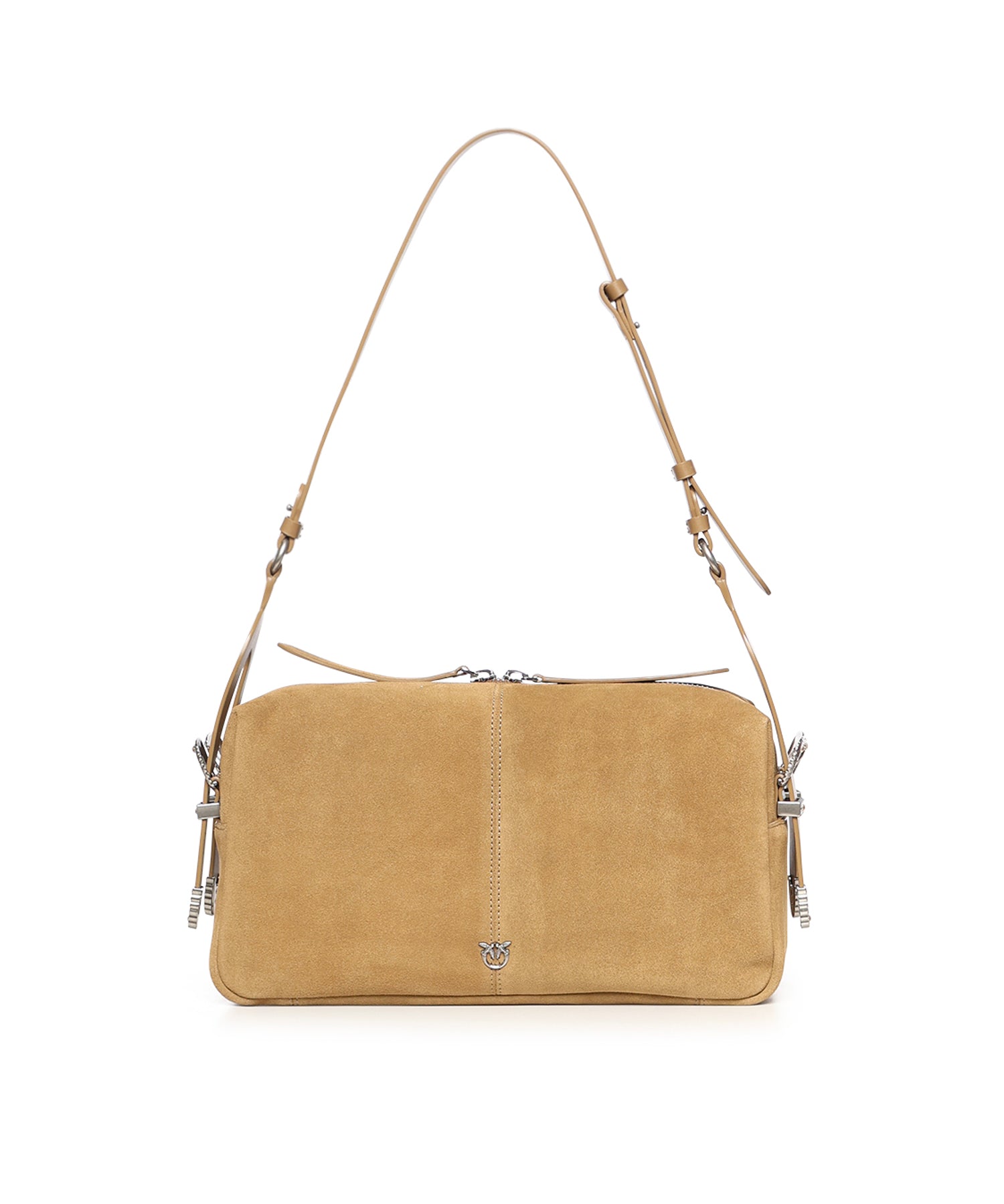 Borsa a spalla media Keeper Bag in suede 106676 A0F6L22O PINKO 