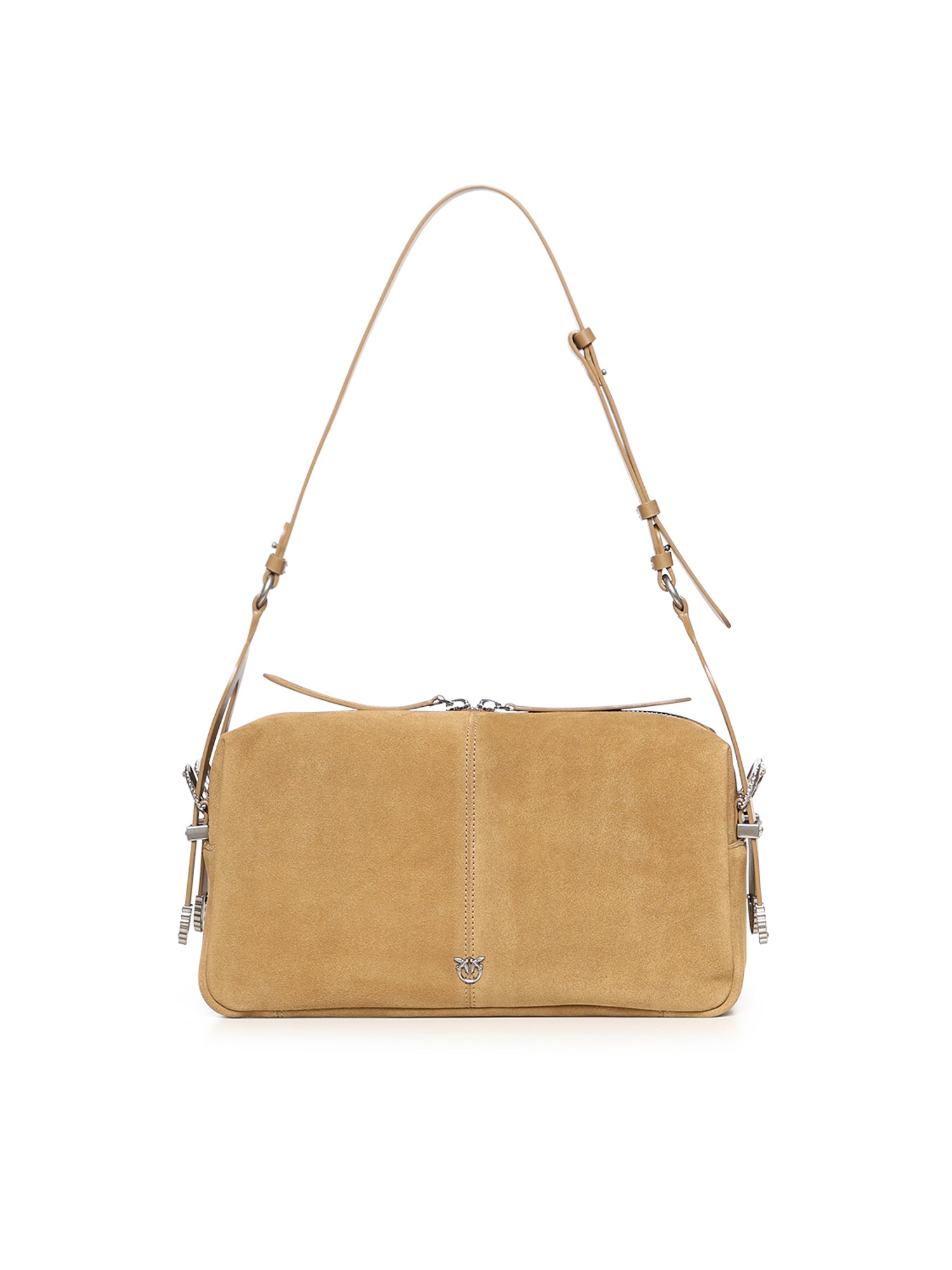 Borsa a spalla media Keeper Bag in suede 106676 A0F6L22O PINKO 