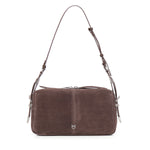 Borsa a spalla media Keeper Bag in suede 106676 A0F6M11O PINKO 