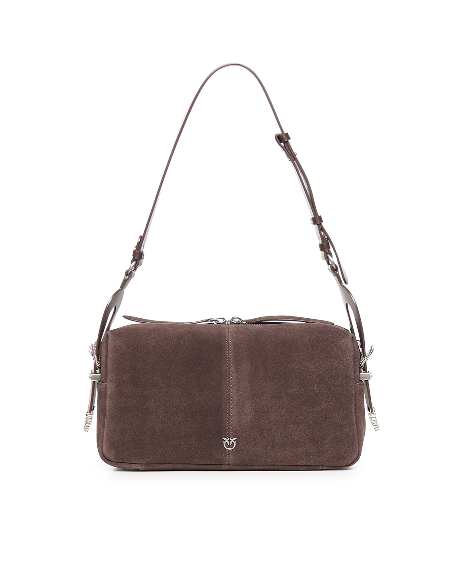 Borsa a spalla media Keeper Bag in suede 106676 A0F6M11O PINKO 