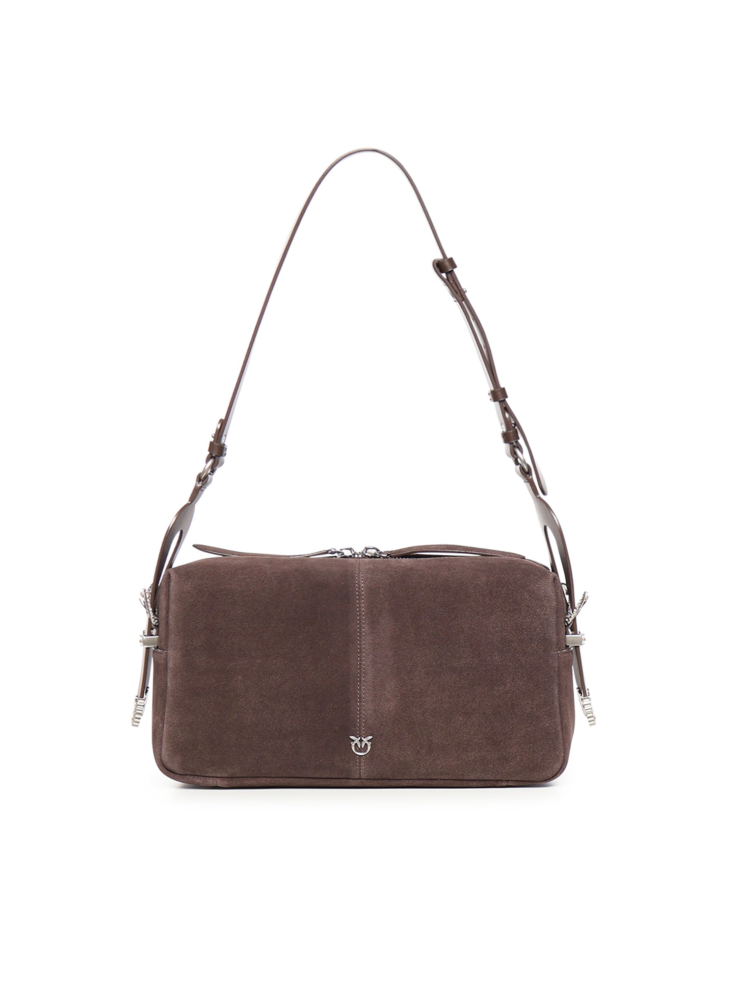 Borsa a spalla media Keeper Bag in suede 106676 A0F6M11O PINKO 