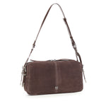 Borsa a spalla media Keeper Bag in suede 106676 A0F6M11O PINKO 
