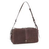 Borsa a spalla media Keeper Bag in suede 106676 A0F6M11O PINKO 
