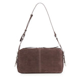 Borsa a spalla media Keeper Bag in suede 106676 A0F6M11O PINKO 