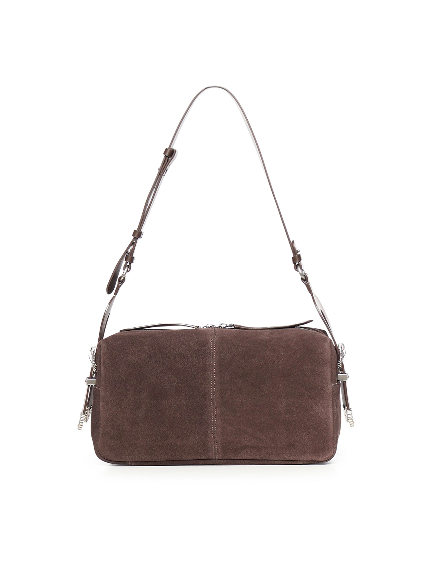 Borsa a spalla media Keeper Bag in suede 106676 A0F6M11O PINKO 