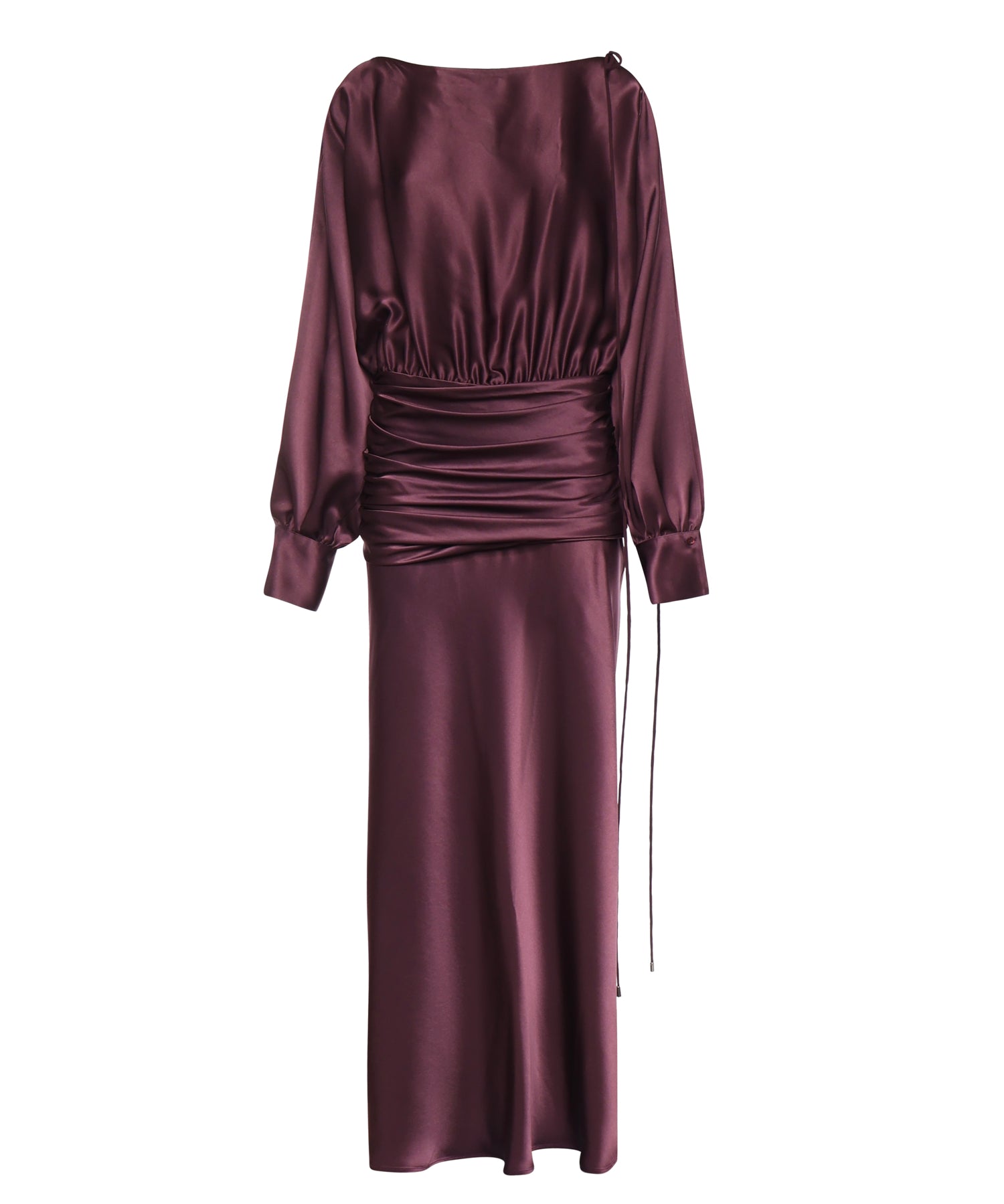 Abito lungo in satin con drappeggio 106677 A1Y5R57 PINKO 