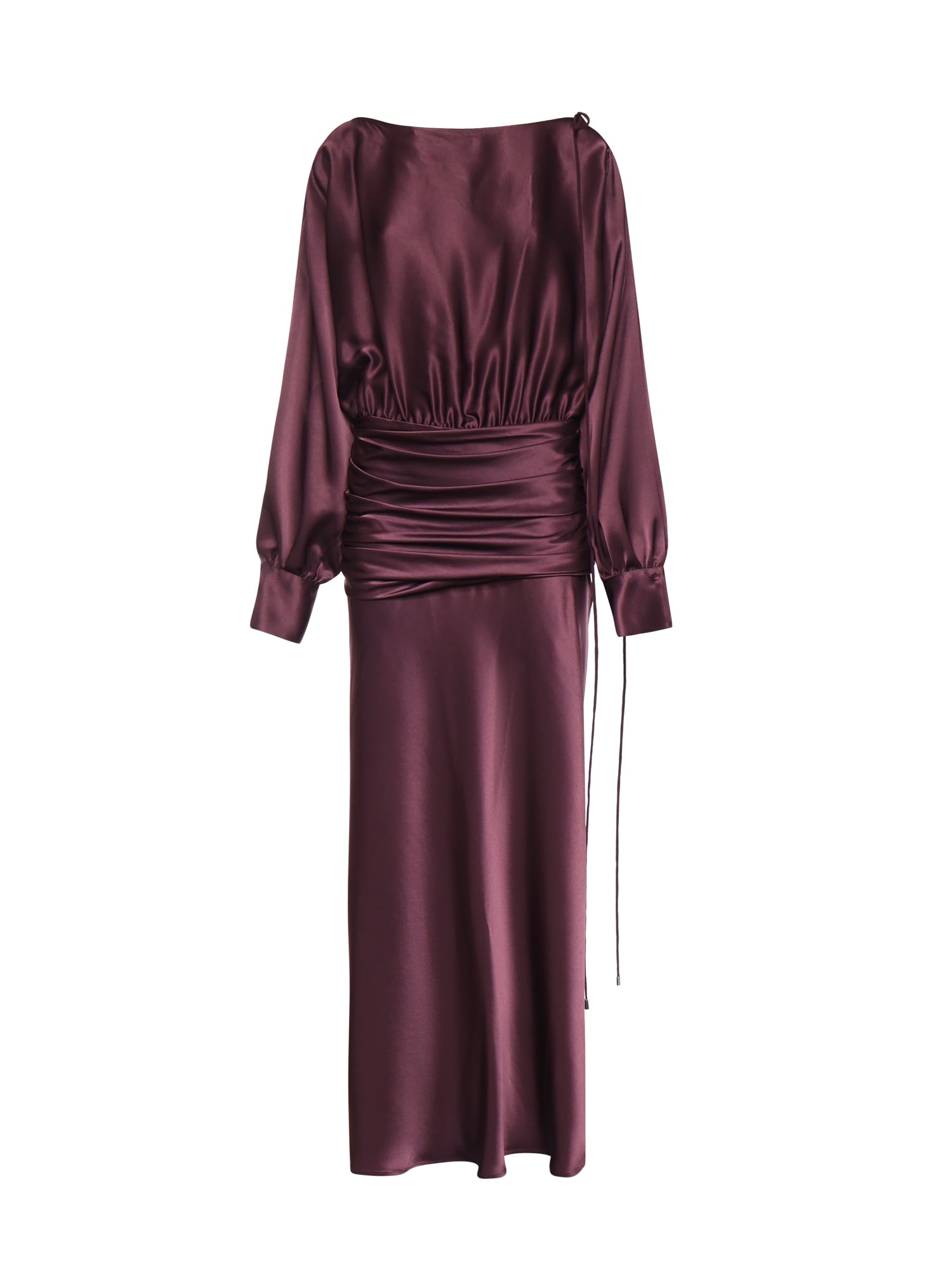 Abito lungo in satin con drappeggio 106677 A1Y5R57 PINKO 