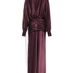 Abito lungo in satin con drappeggio 106677 A1Y5R57 PINKO 