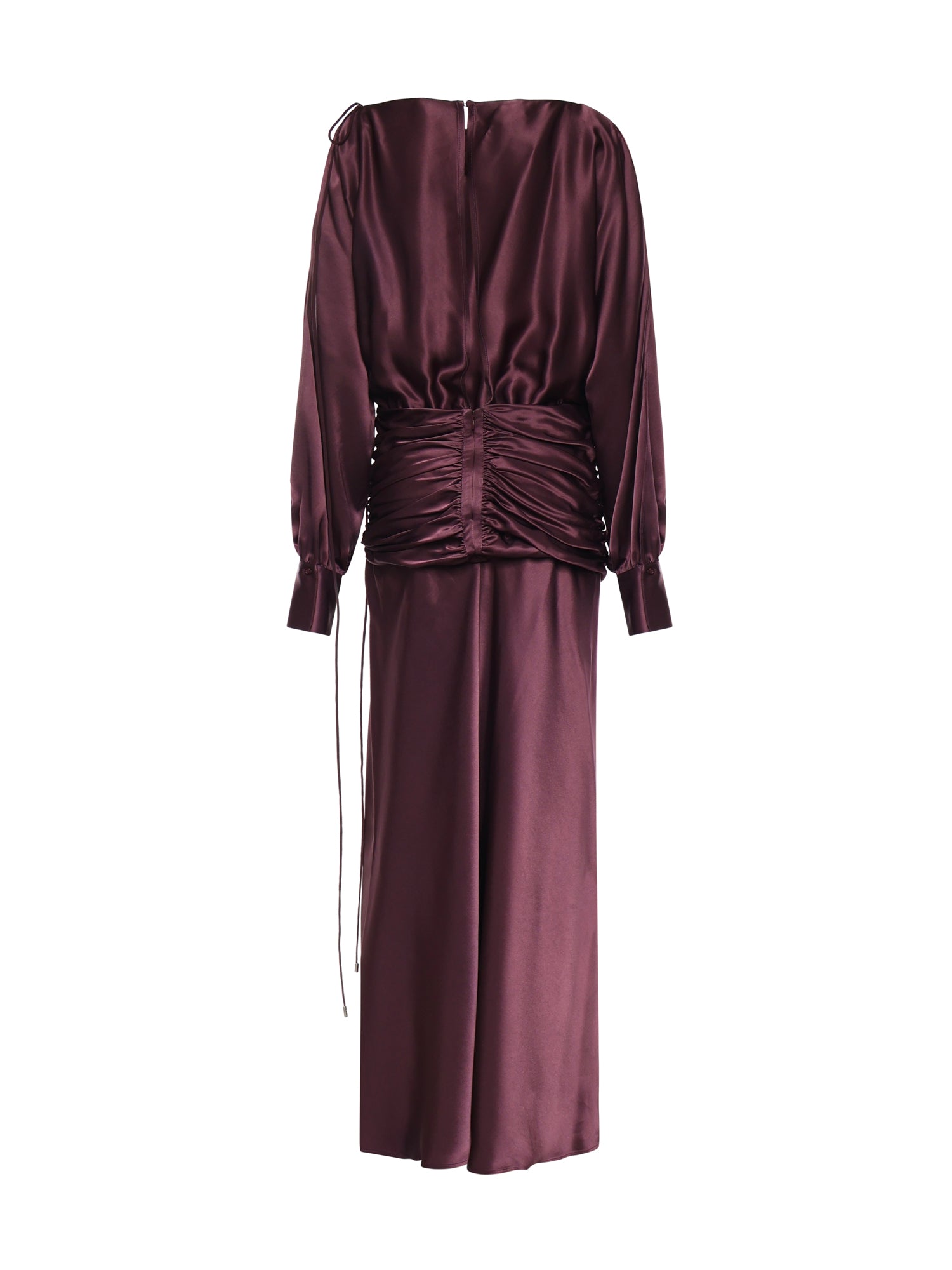 Abito lungo in satin con drappeggio 106677 A1Y5R57 PINKO 