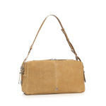 Borsa a spalla grande Keeper Bag in suede 106678 A0F6L22O PINKO 