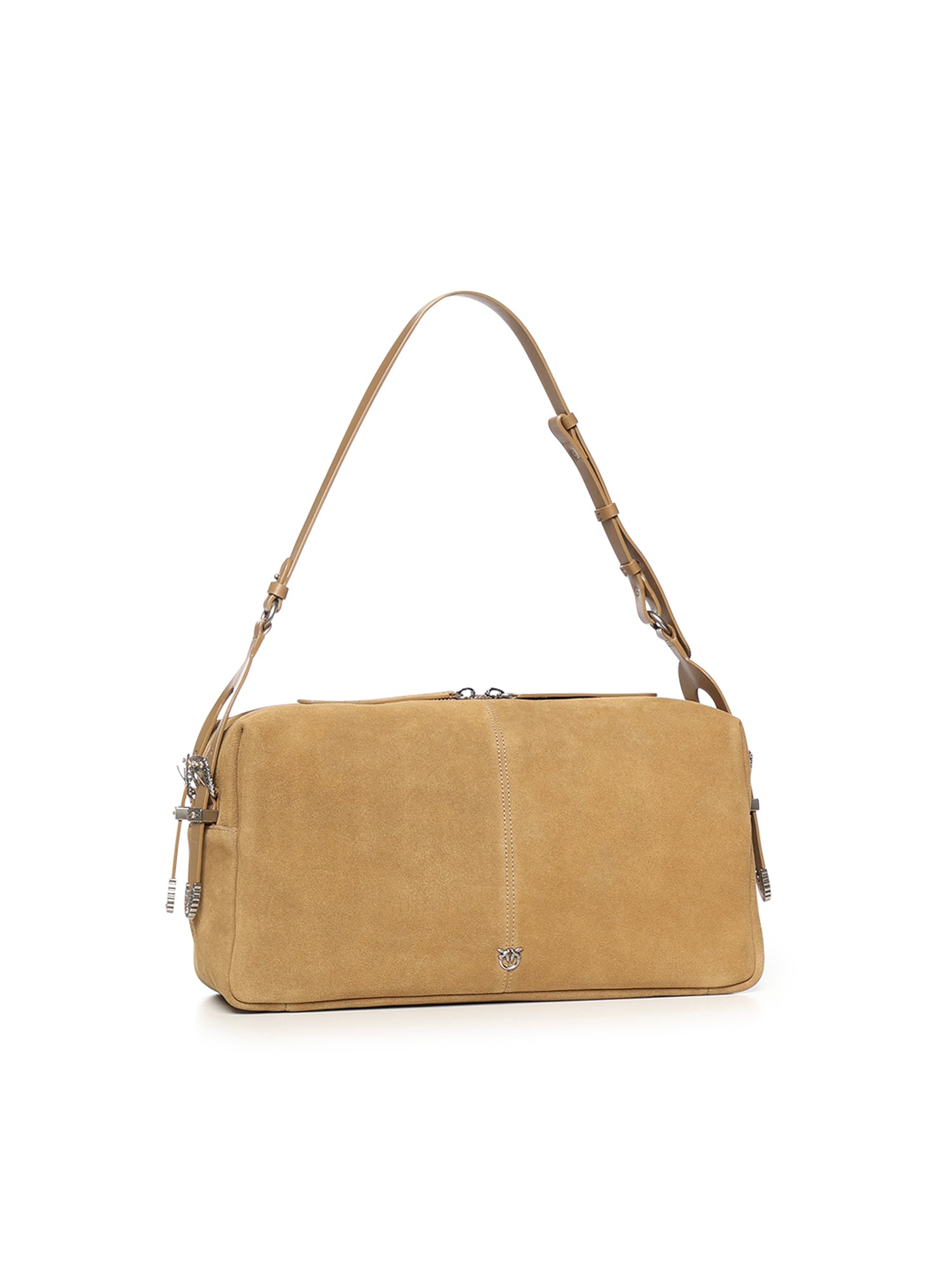 Borsa a spalla grande Keeper Bag in suede 106678 A0F6L22O PINKO 