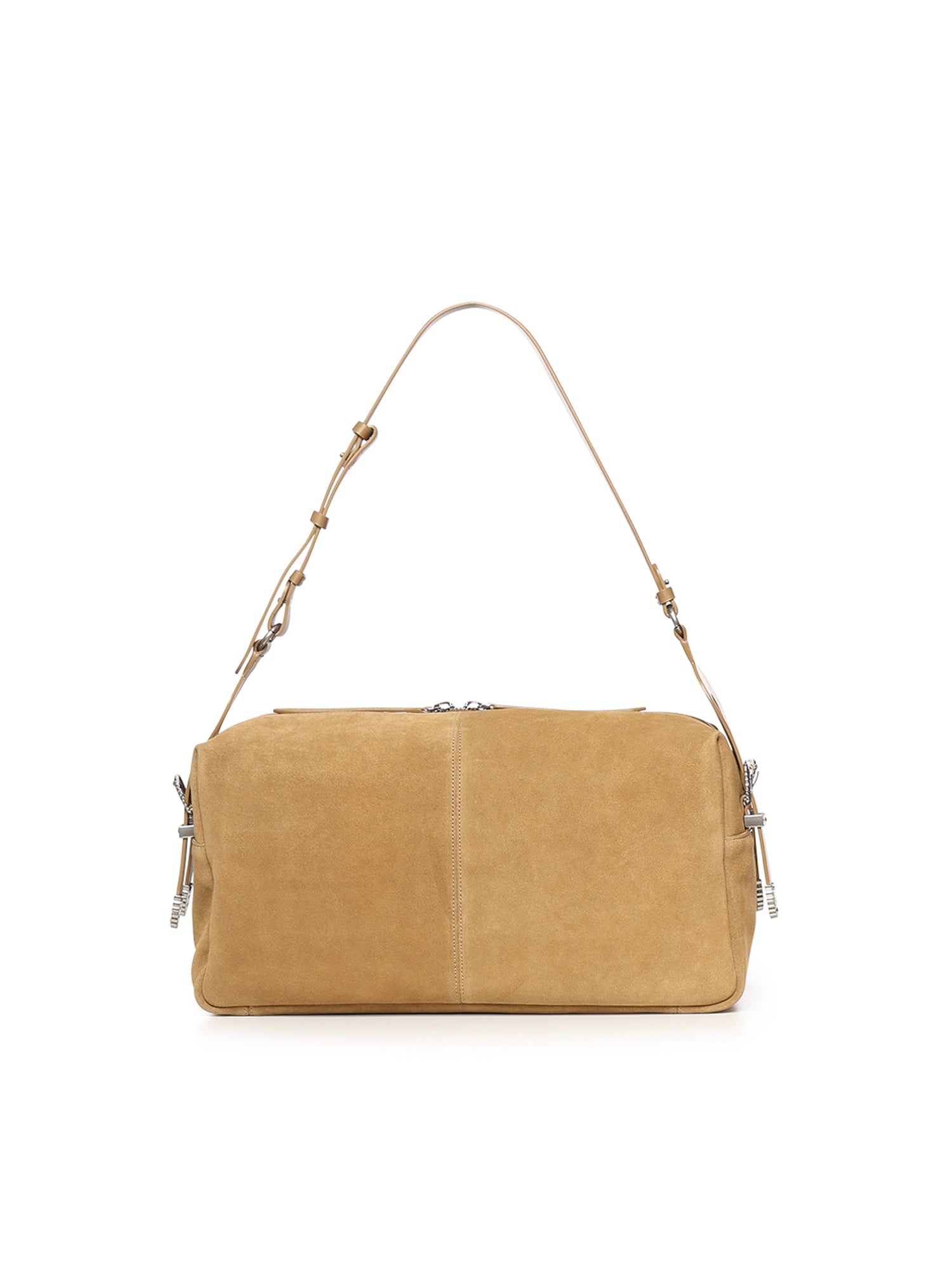Borsa a spalla grande Keeper Bag in suede 106678 A0F6L22O PINKO 
