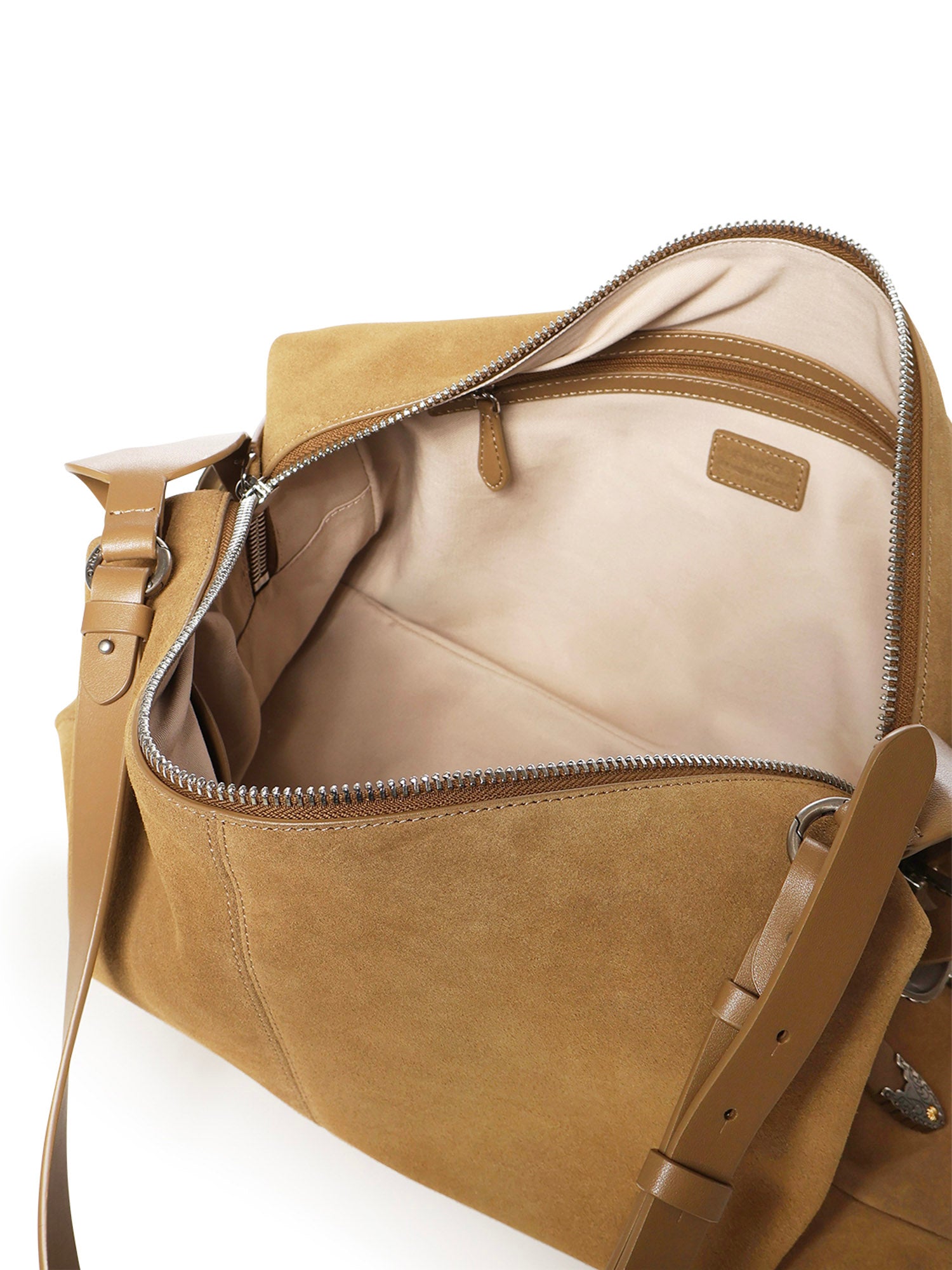Borsa a spalla grande Keeper Bag in suede 106678 A0F6L22O PINKO 