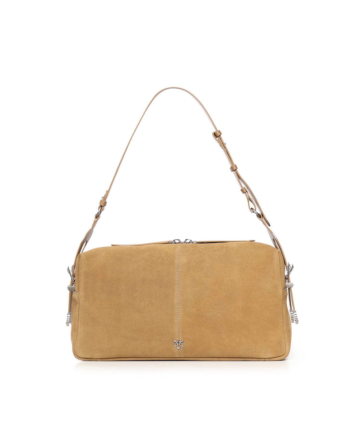 Borsa a spalla grande Keeper Bag in suede 106678 A0F6L22O PINKO 