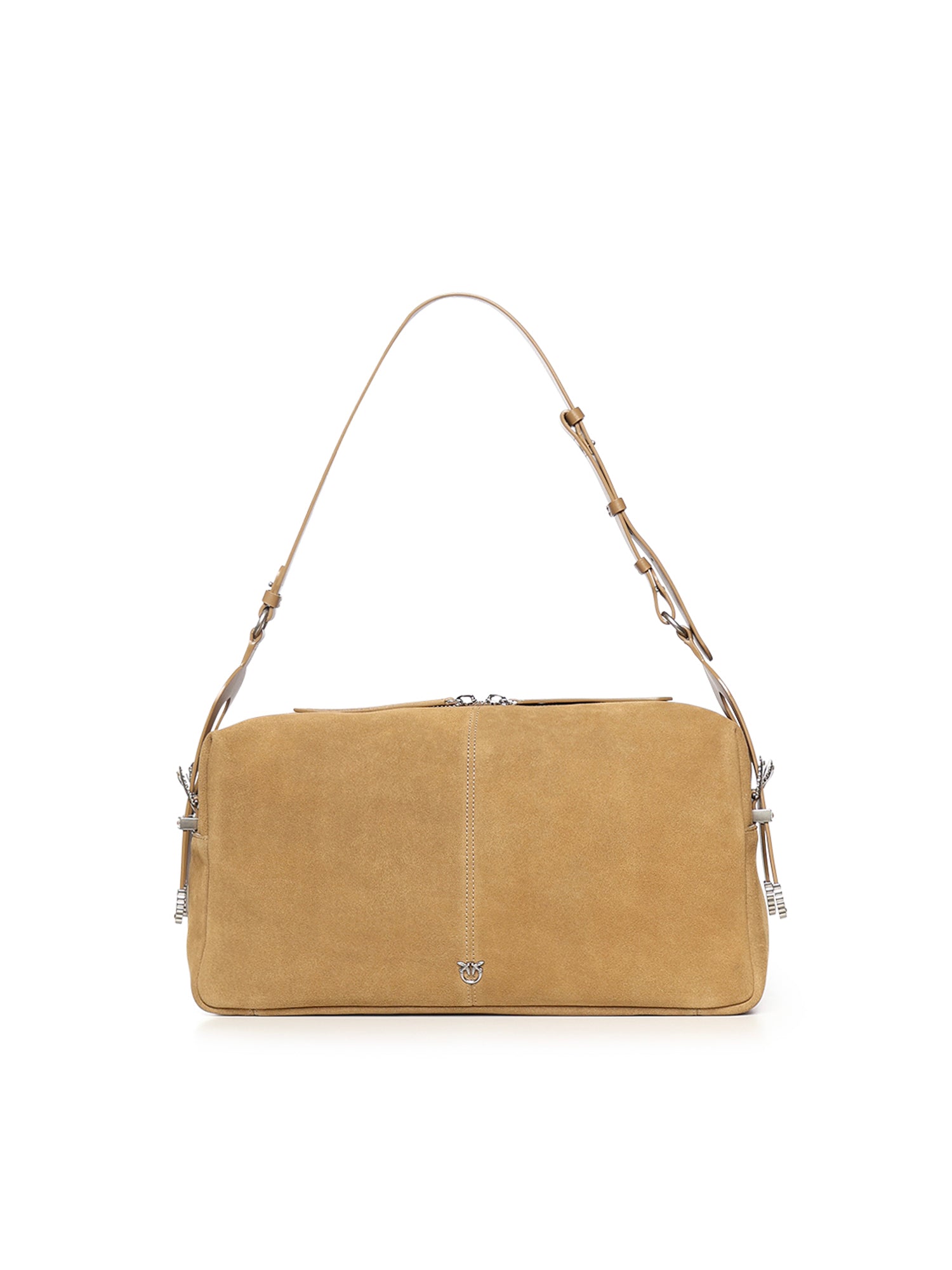 Borsa a spalla grande Keeper Bag in suede 106678 A0F6L22O PINKO 