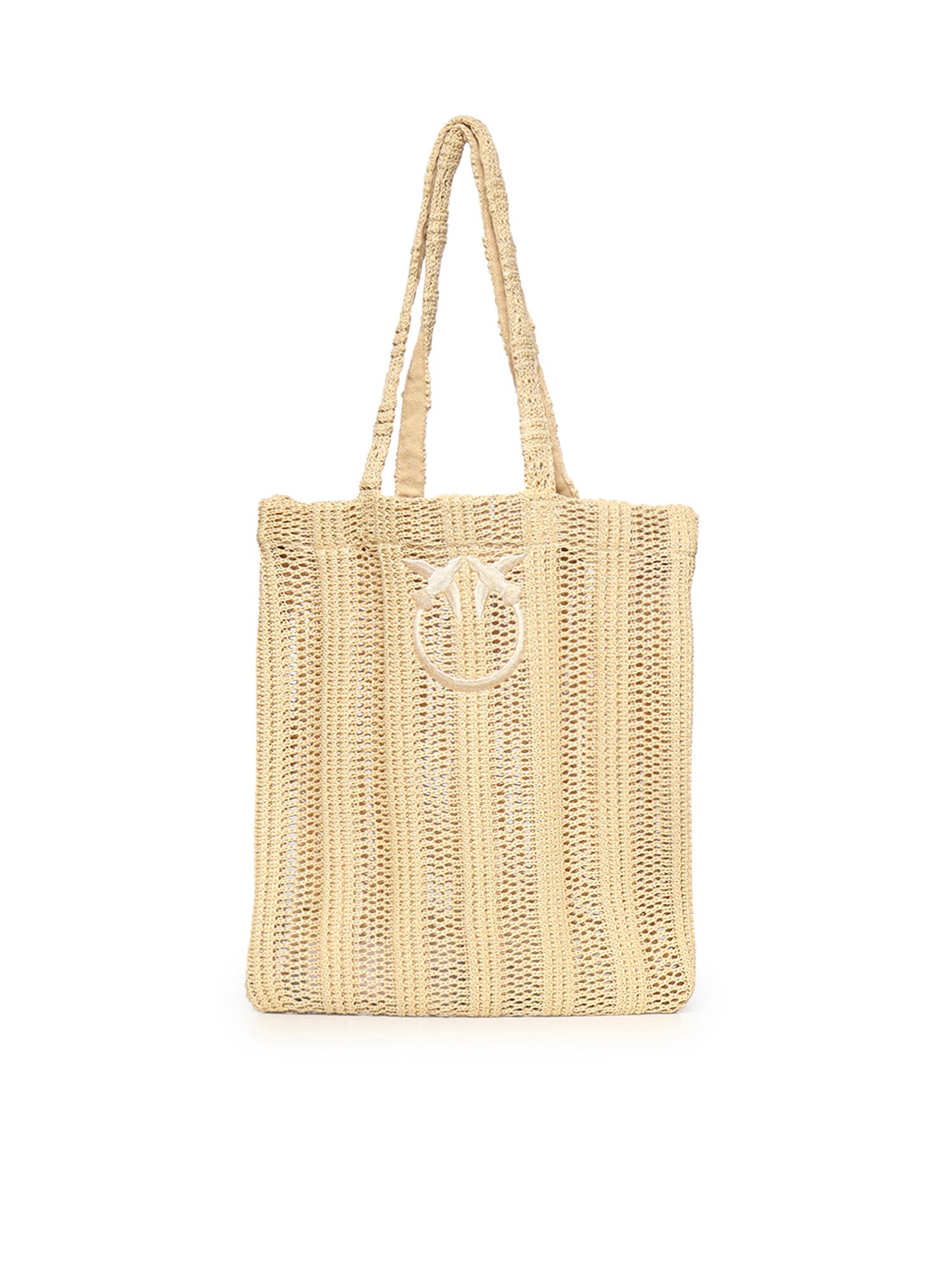 Borsa shopper media Easy Tote Bag in rafia 106728 A39YC39 PINKO 