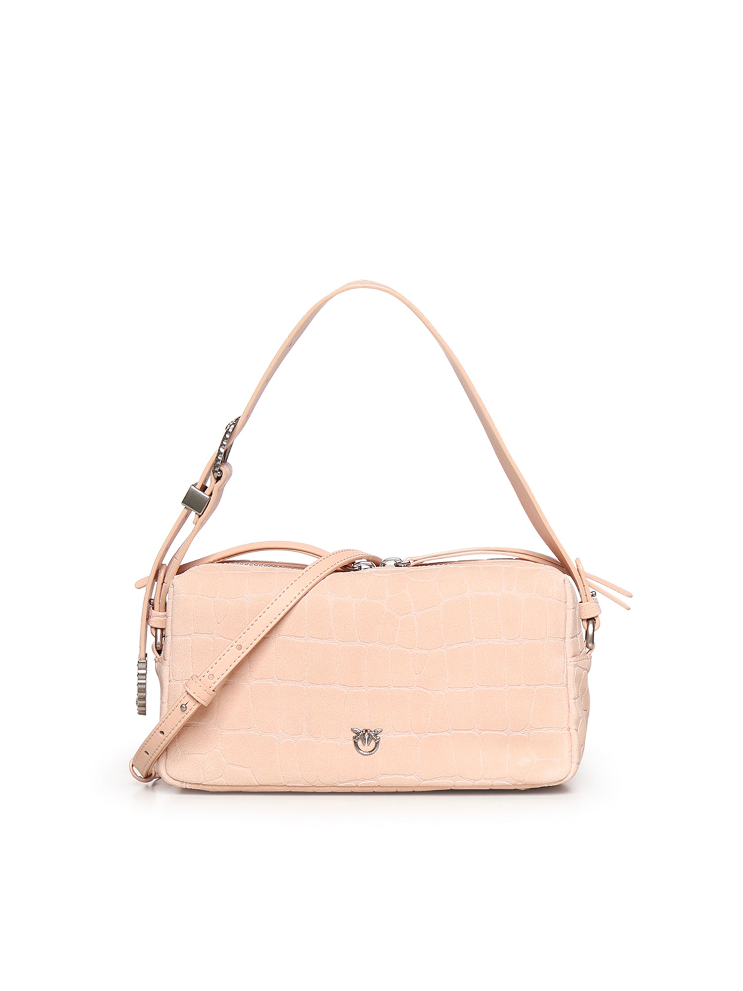Borsa bauletto a tracolla in pelle stampa coccodrillo 106761 A2YWA28O PINKO 