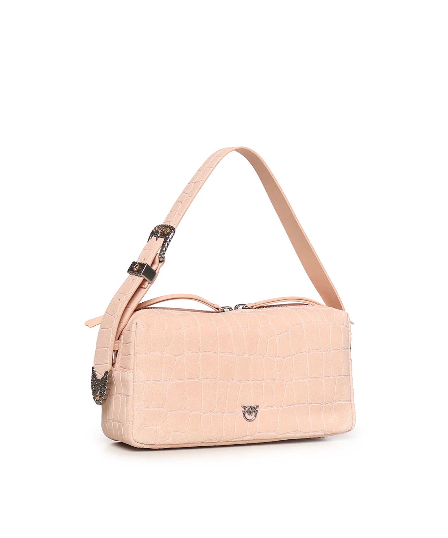 Borsa bauletto a tracolla in pelle stampa coccodrillo 106761 A2YWA28O PINKO 