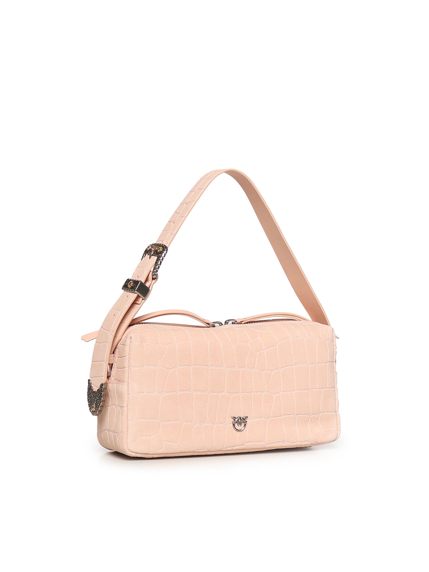 Borsa bauletto a tracolla in pelle stampa coccodrillo 106761 A2YWA28O PINKO 