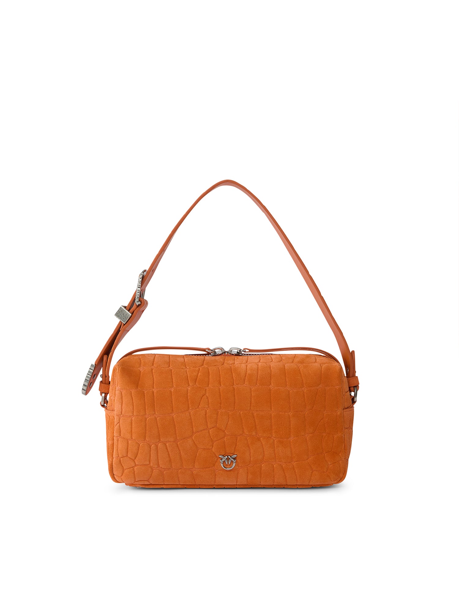 Borsa bauletto a tracolla in pelle stampa coccodrillo 106761 A2YWA76O PINKO 
