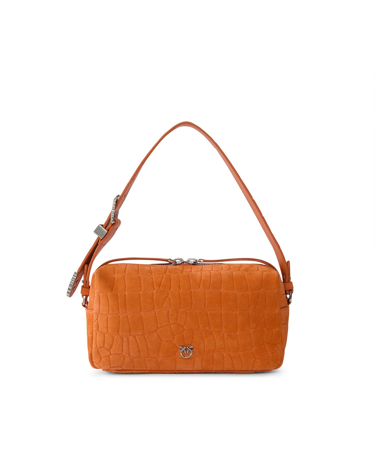 Borsa bauletto a tracolla in pelle stampa coccodrillo 106761 A2YWA76O PINKO 