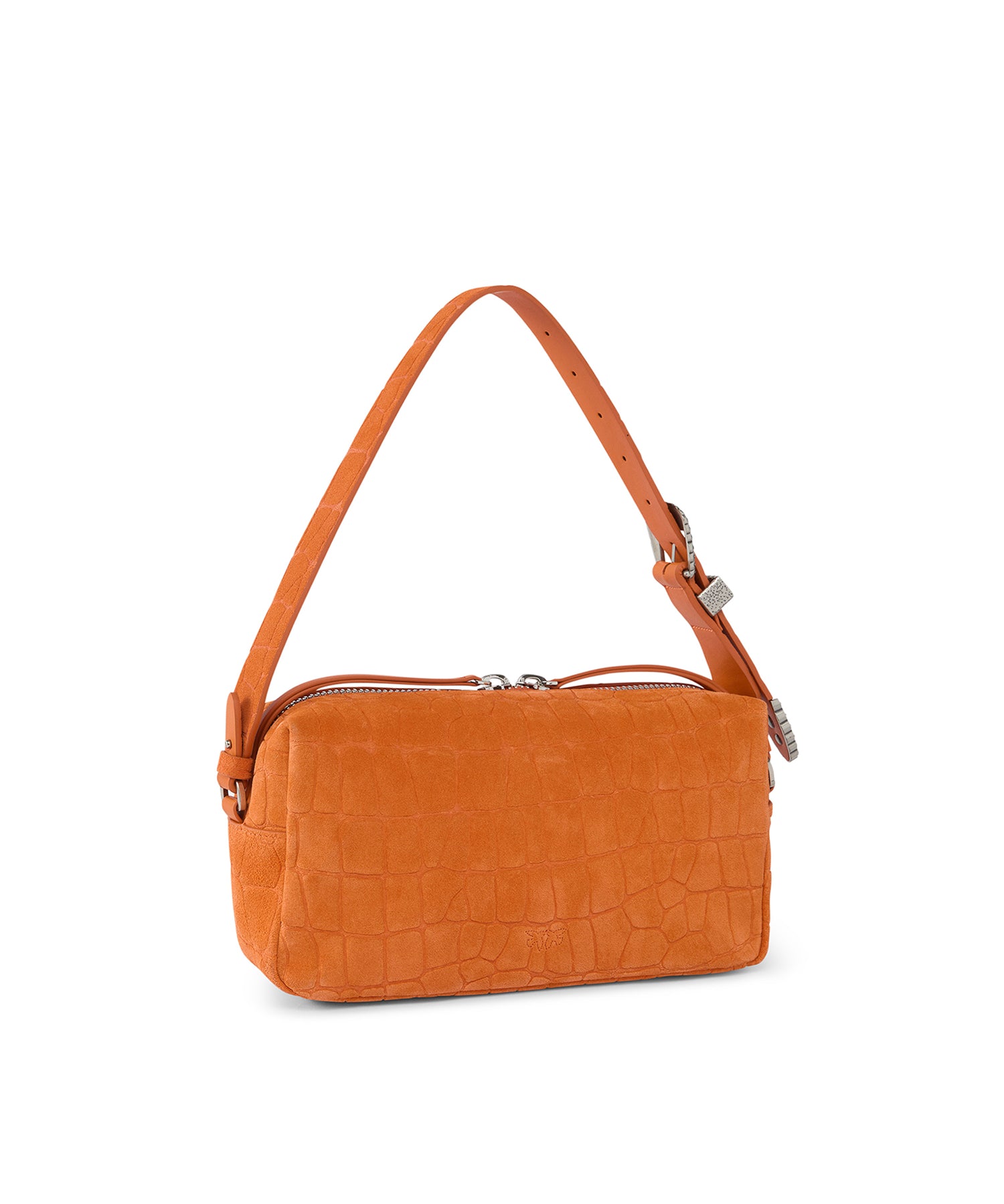 Borsa bauletto a tracolla in pelle stampa coccodrillo 106761 A2YWA76O PINKO 
