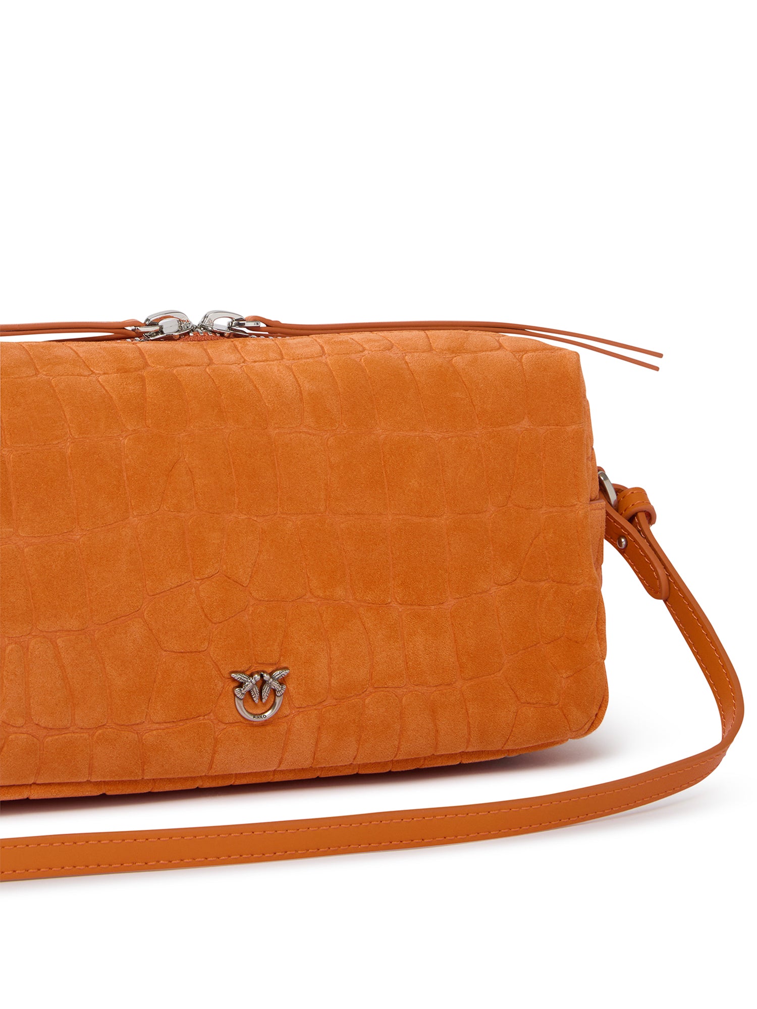 Borsa bauletto a tracolla in pelle stampa coccodrillo 106761 A2YWA76O PINKO 