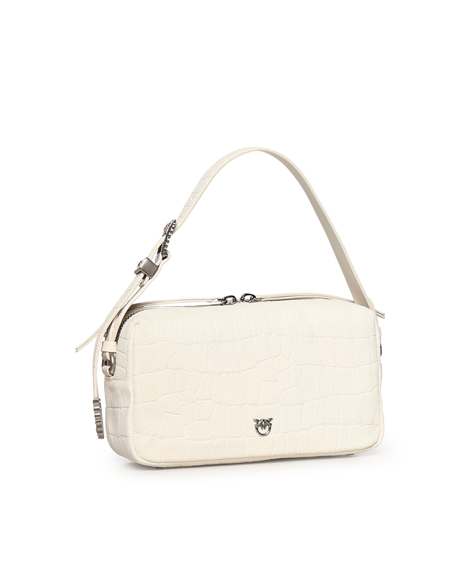 Borsa bauletto a tracolla in pelle stampa coccodrillo 106761 A2YWZ15O PINKO 