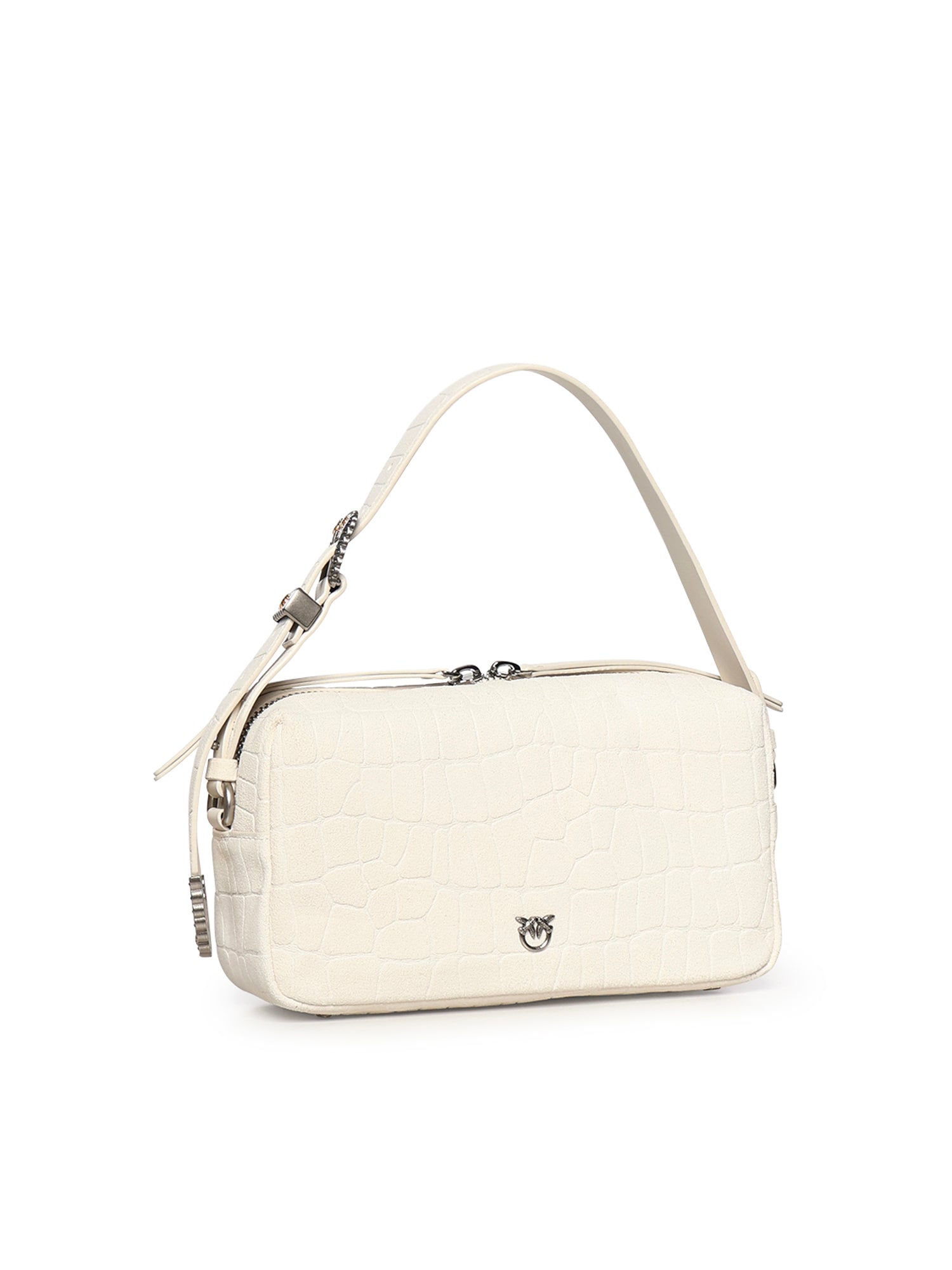 Borsa bauletto a tracolla in pelle stampa coccodrillo 106761 A2YWZ15O PINKO 