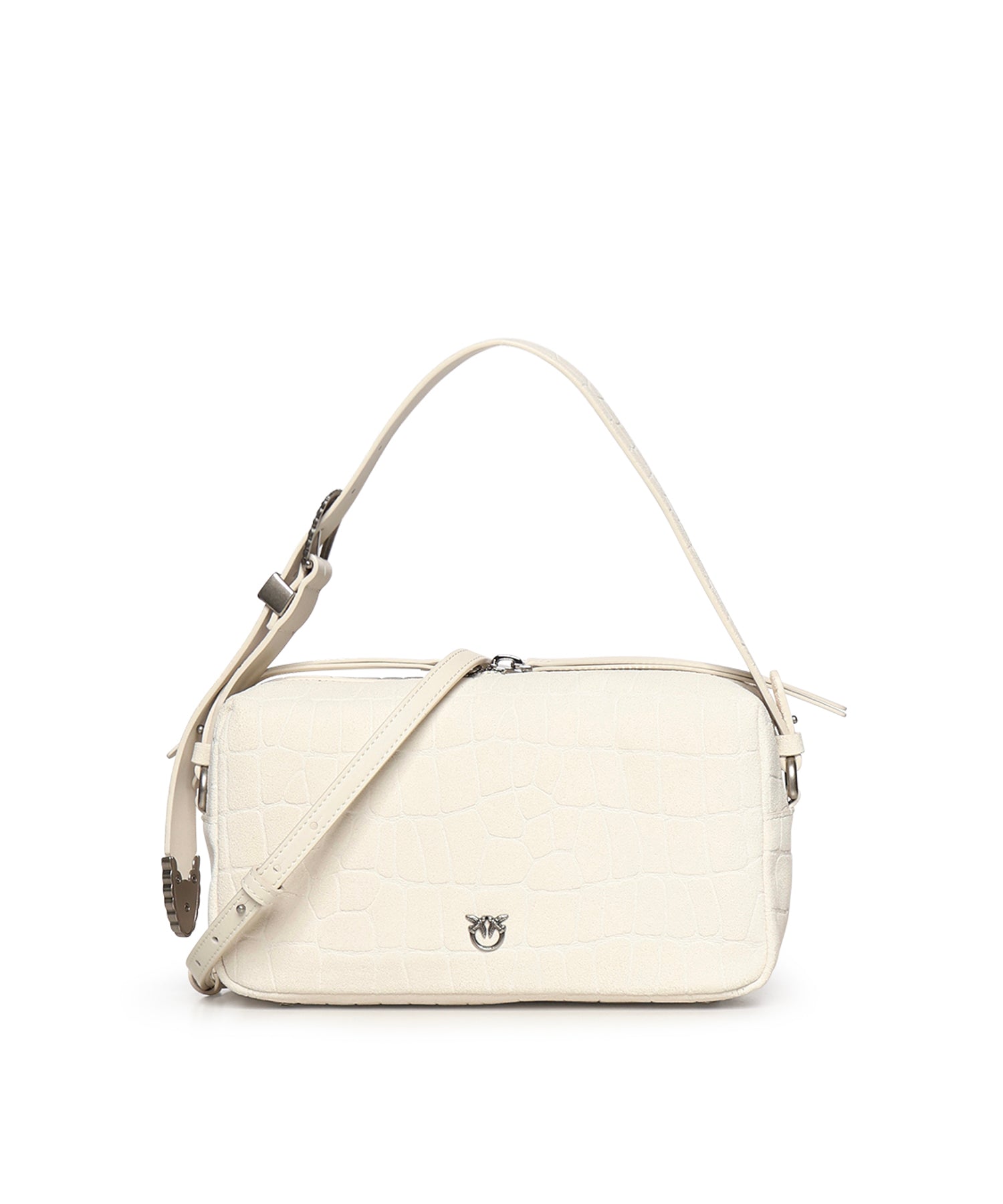 Borsa bauletto a tracolla in pelle stampa coccodrillo 106761 A2YWZ15O PINKO 