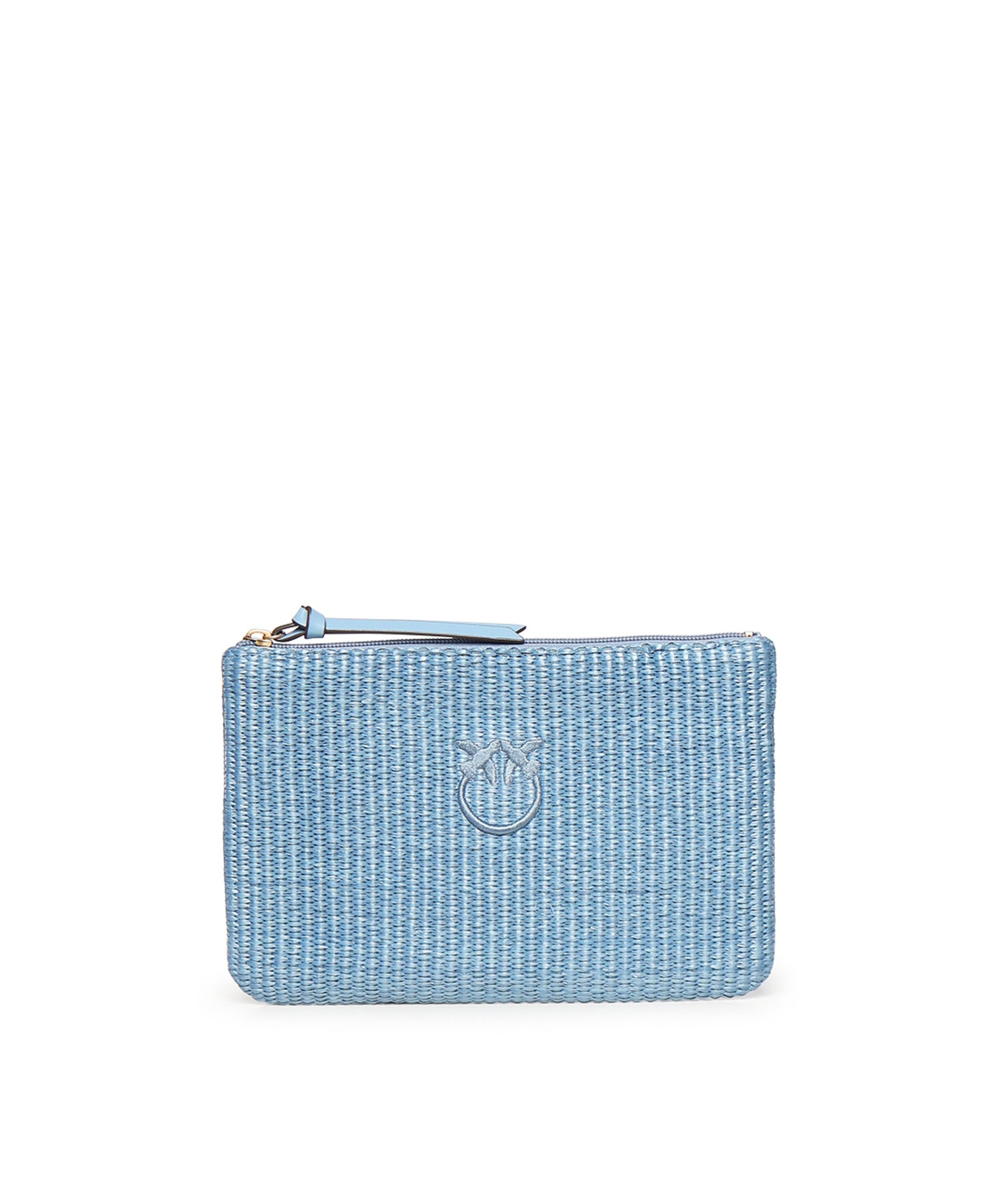 Pochette in rafia con logo Love Birds 106763 A39YE5YQ PINKO 